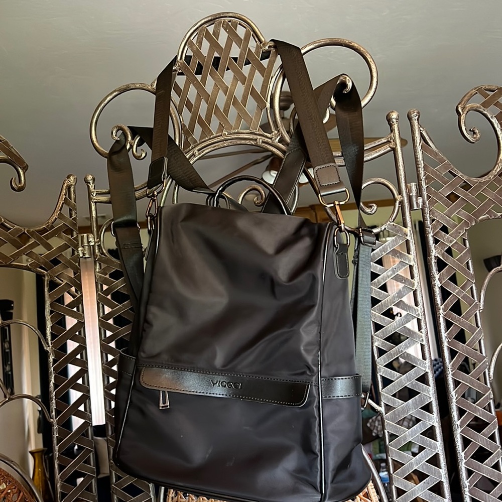 Black backpack style purse